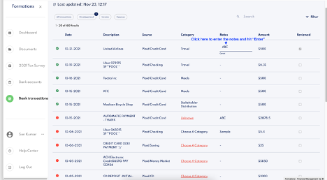 Can I add notes to the transactions?